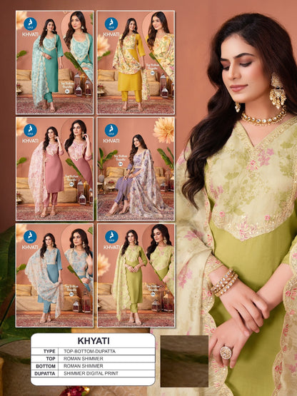 Khyati Kaya Shimmer Readymade Pant Style Suits Wholesale Rate