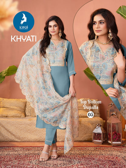 Khyati Kaya Shimmer Readymade Pant Style Suits Wholesale Rate