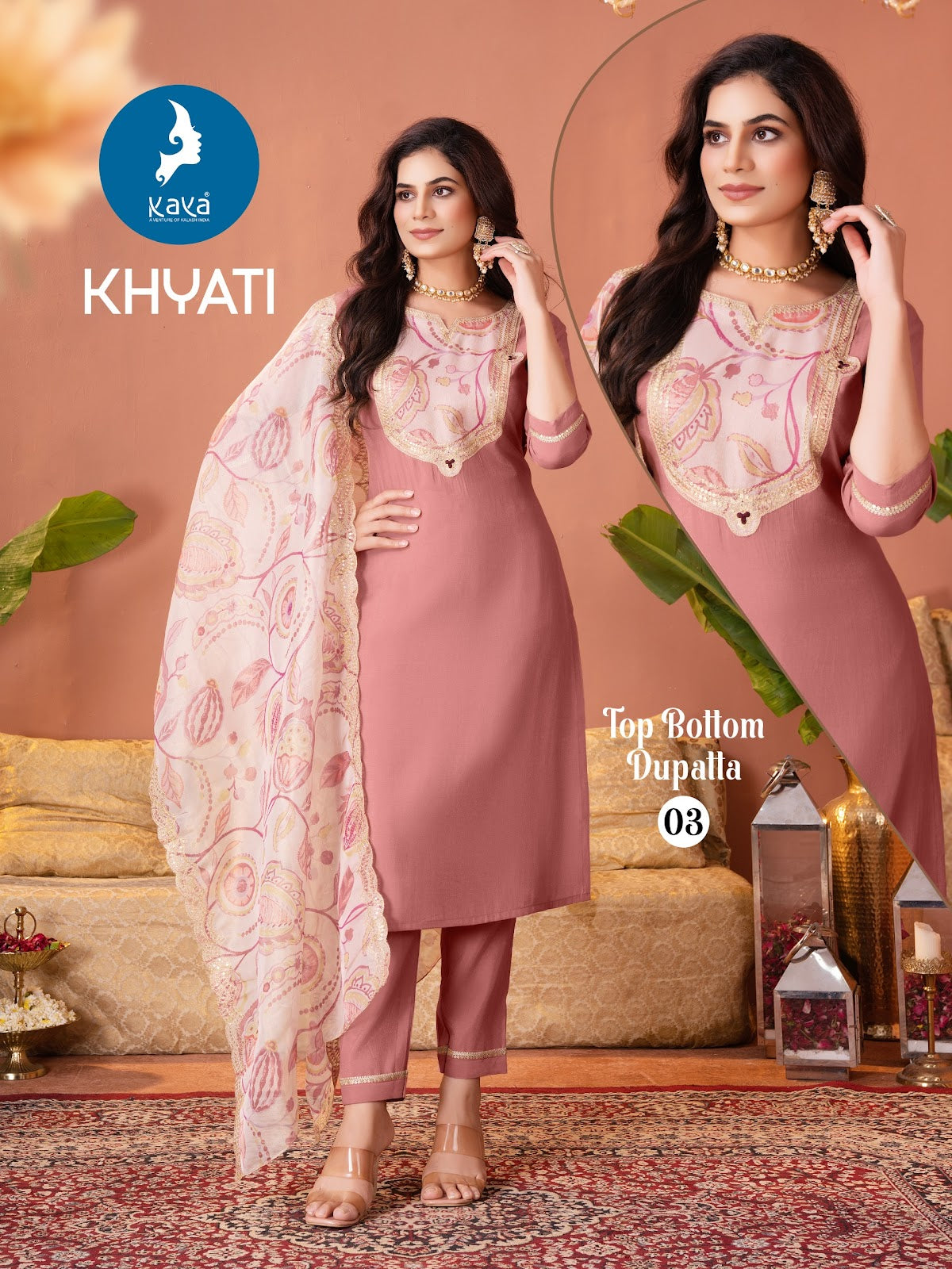 Khyati Kaya Shimmer Readymade Pant Style Suits Wholesale Rate