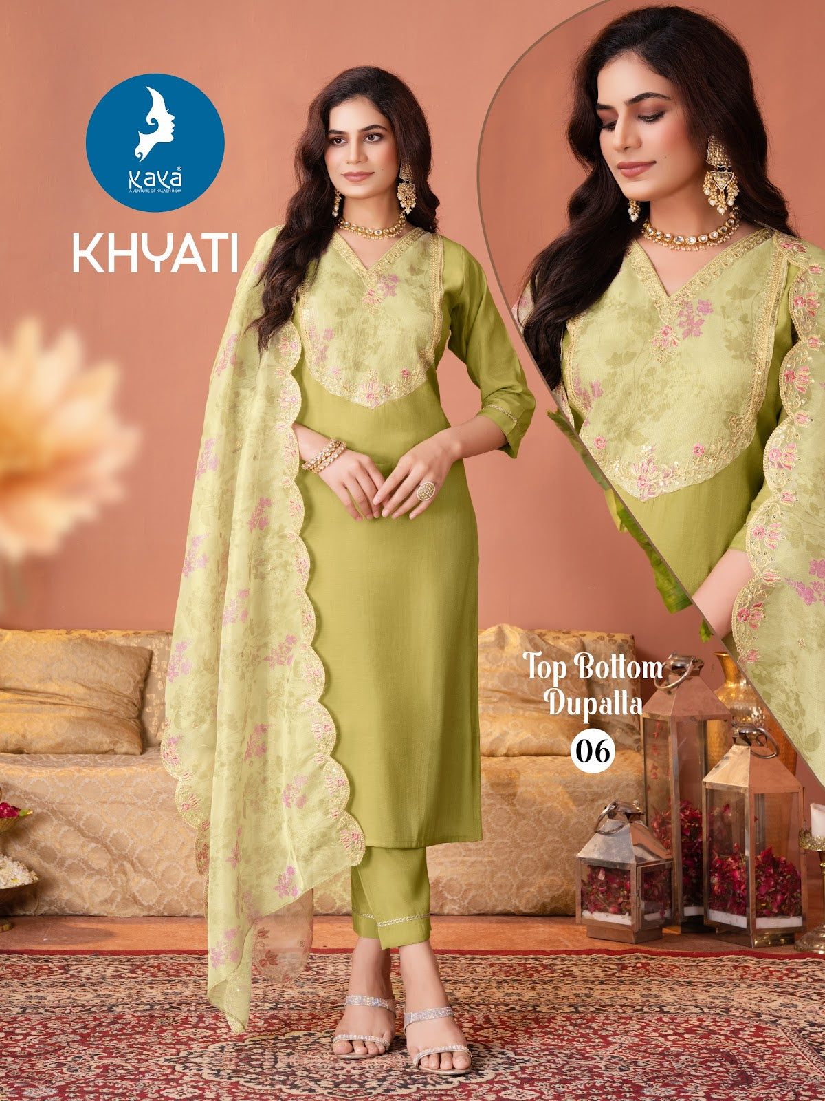 Khyati Kaya Shimmer Readymade Pant Style Suits Wholesale Rate