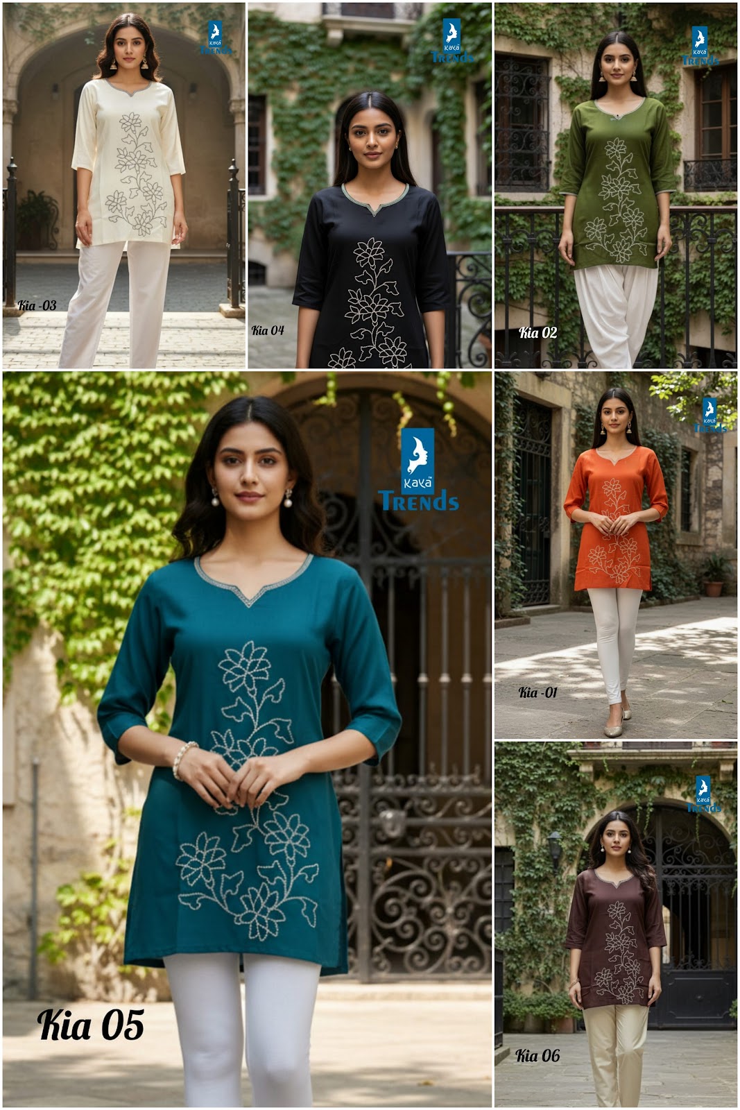 Kia-Crazy Light Kaya Trends Rayon Short Kurtis Exporter