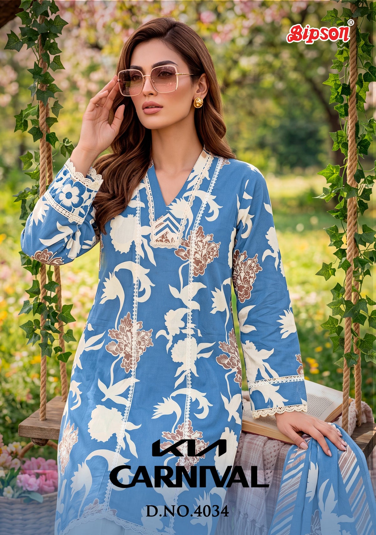 Kia Carnival 4034-4035 Bipson Prints Cotton Cambric Plazzo Style Suits Manufacturer