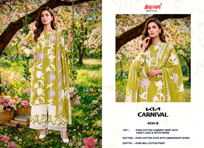 Kia Carnival 4034-4035 Bipson Prints Cotton Cambric Plazzo Style Suits Manufacturer