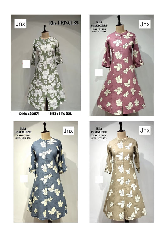 Kia 241125 Jnx Liva Rayon Kurti With Pocket Manufacturer