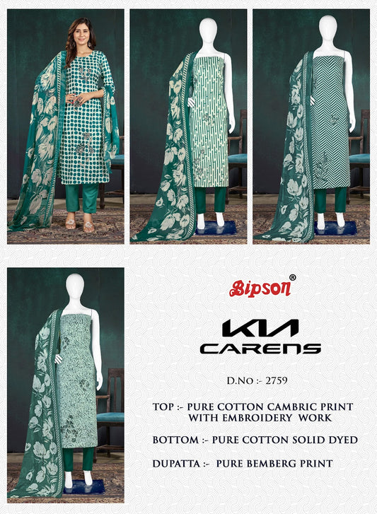 Kia Carens 2759 Bipson Prints Cambric Cotton Pant Style Suits Exporter