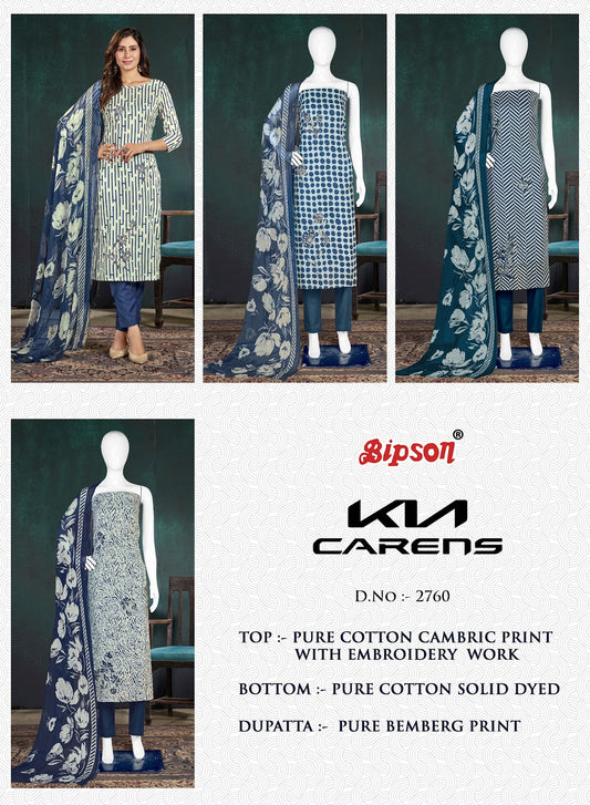 Kia Carens 2760 Bipson Prints Cambric Cotton Pant Style Suits Wholesaler