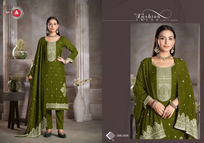 Kia Dark Triple Aaa Muslin Pant Style Suits Wholesale