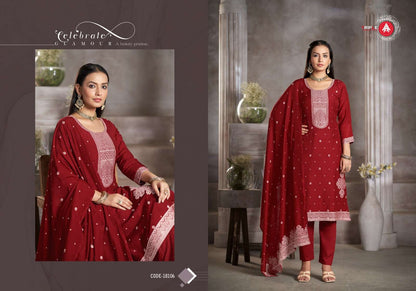 Kia Dark Triple Aaa Muslin Pant Style Suits Wholesale