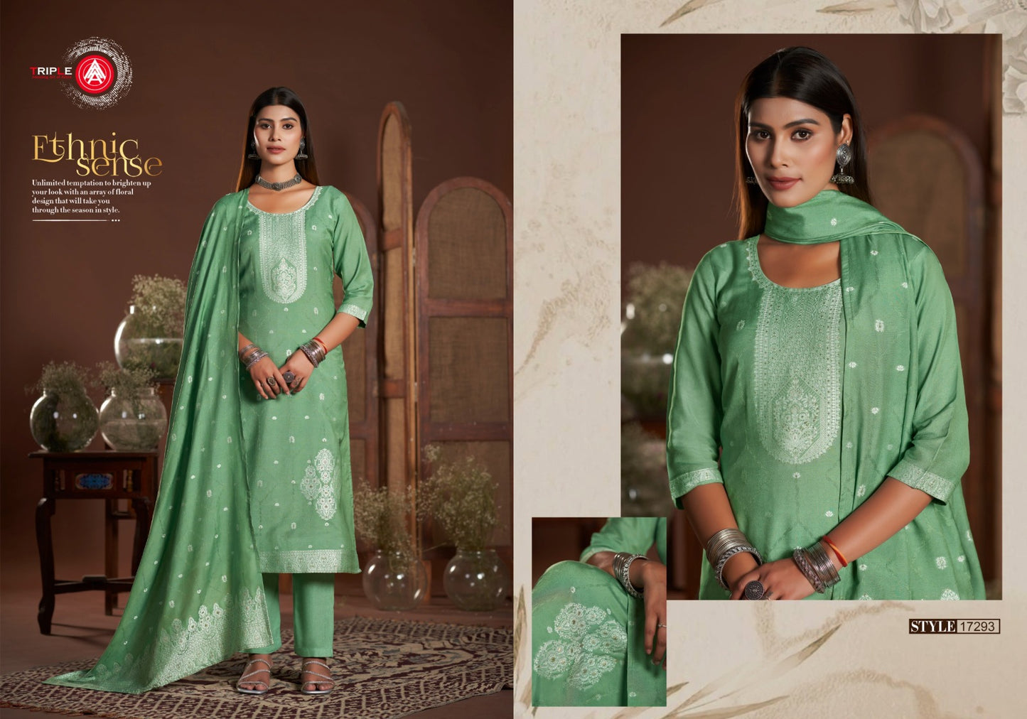 Kia Light Triple Aaa Muslin Jacquard Pant Style Suits Wholesale Rate