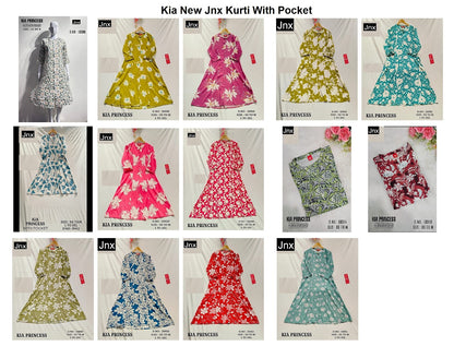 Kia New Jnx Liva Rayon Kurti With Pocket Supplier India