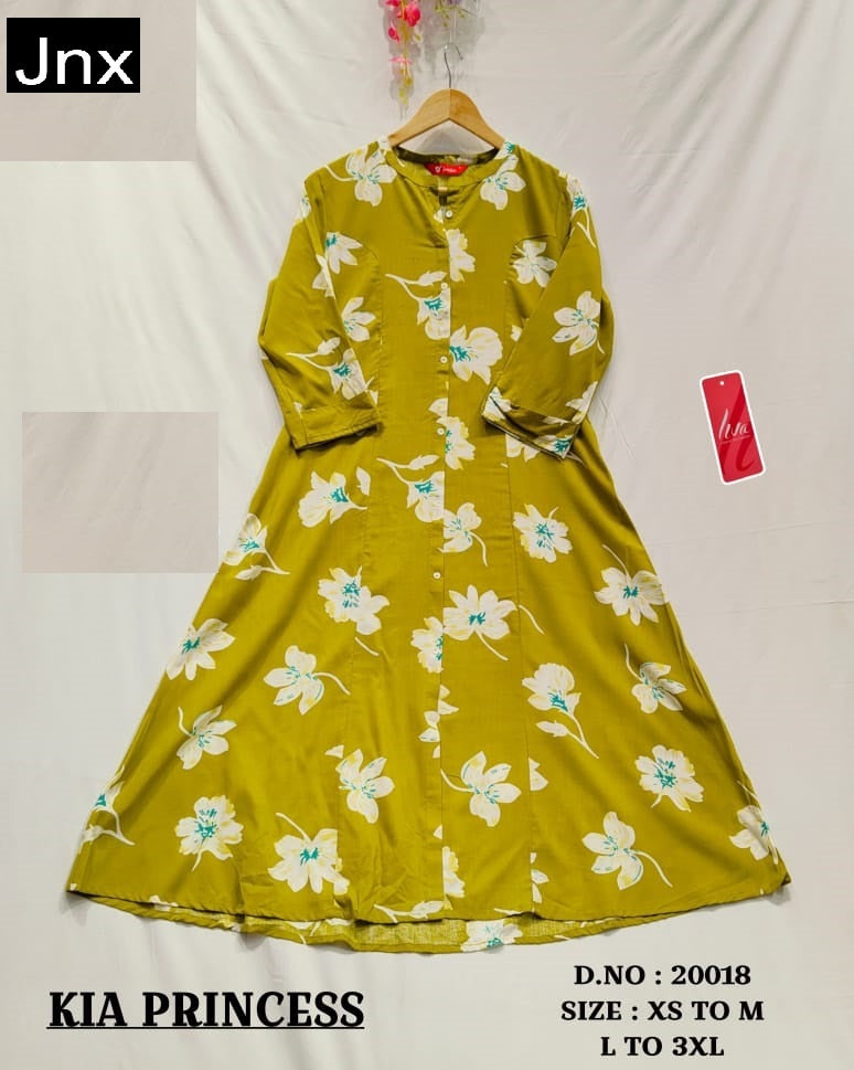 Kia New Jnx Liva Rayon Kurti With Pocket Supplier India