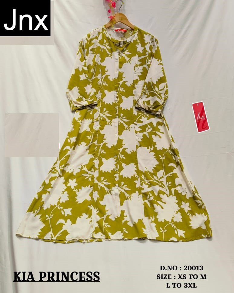 Kia New Jnx Liva Rayon Kurti With Pocket Supplier India
