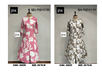 Kia Princess 0311 Jnx Rayon Kurti With Pocket Exporter India
