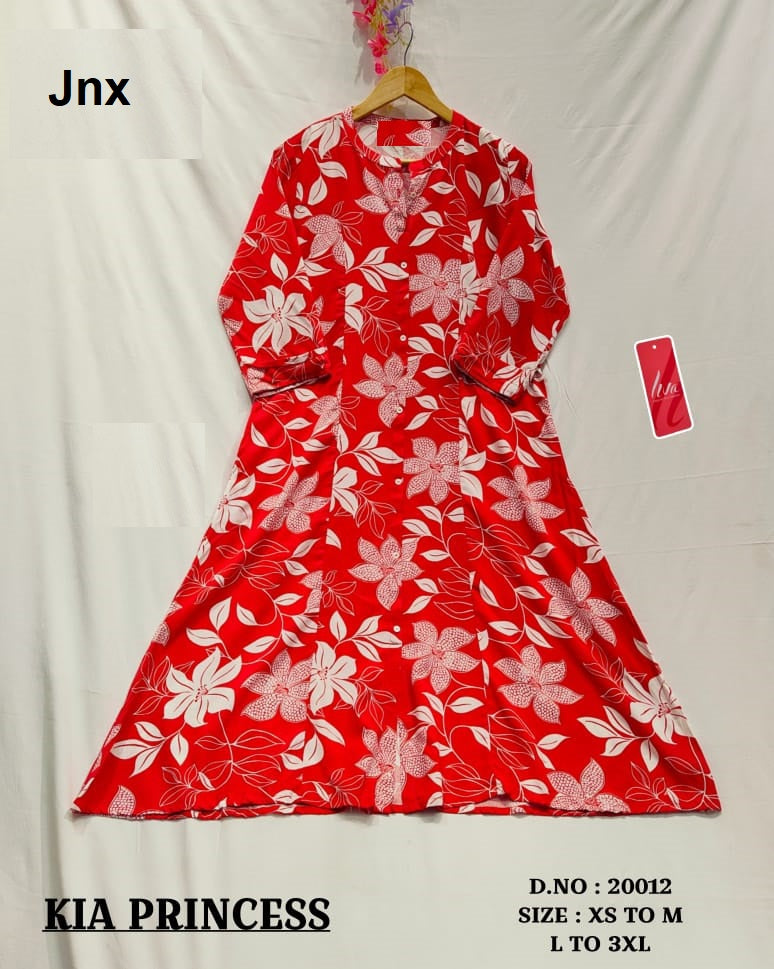 Kia Princess 0710 Jnx Liva Rayon Kurti With Pocket Supplier Gujarat