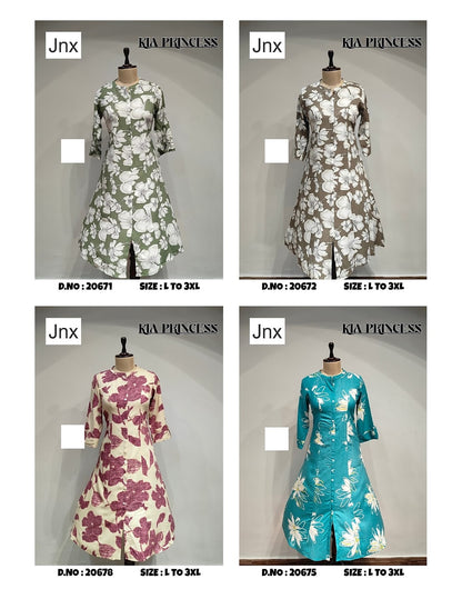 Kia Princess Jnx Liva Rayon Kurti With Pocket Wholesaler India