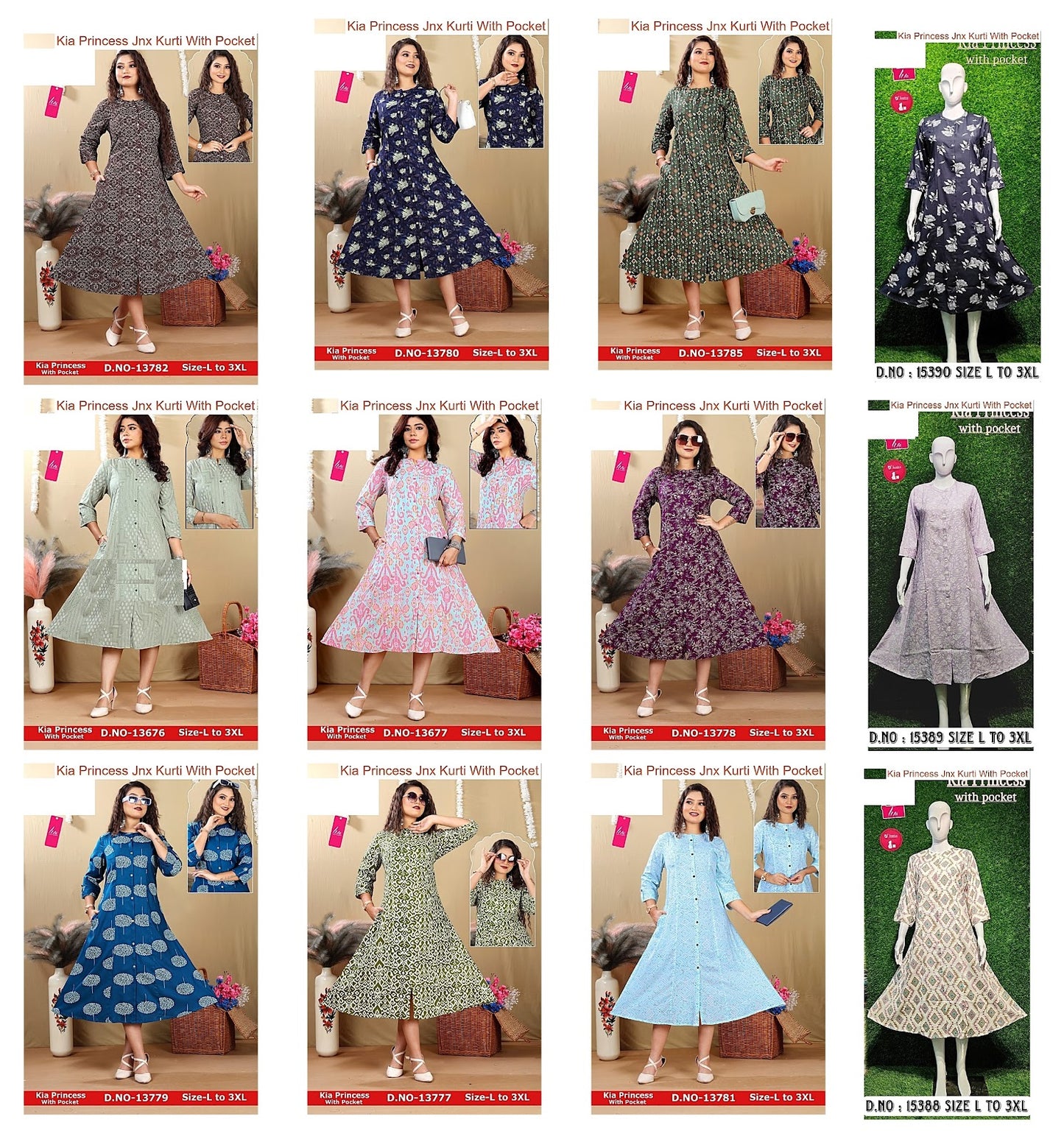 Kia Princess Jnx Rayon Kurti With Pocket Wholesale Rate