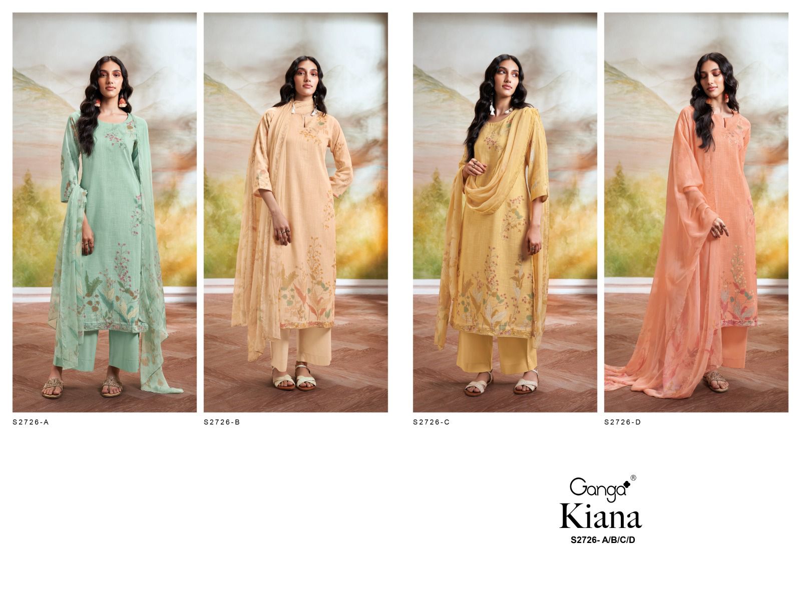 Kiana 2726 Ganga Premium Cotton Plazzo Style Suits Supplier