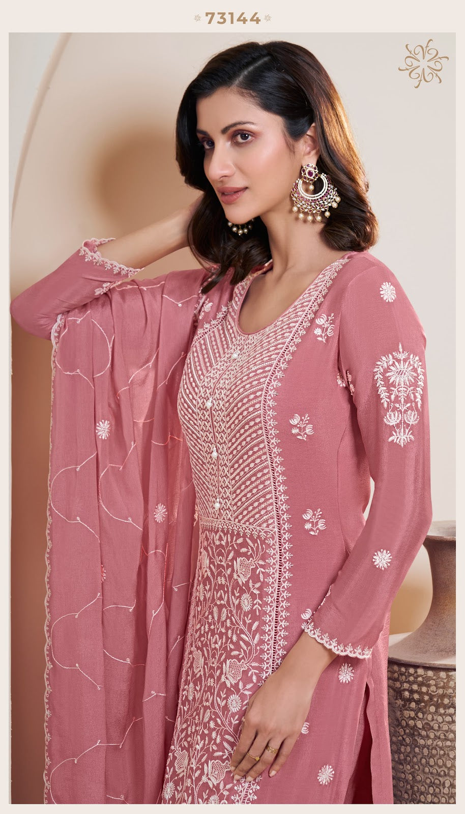 Kiara Kuleesh Vinay Fashion Llp Chinon Pant Style Suits Supplier Ahmedabad