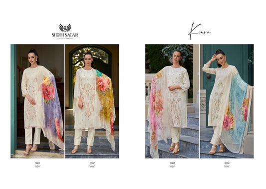 Kiara Siddhi Sagar Muslin Silk Pant Style Suits