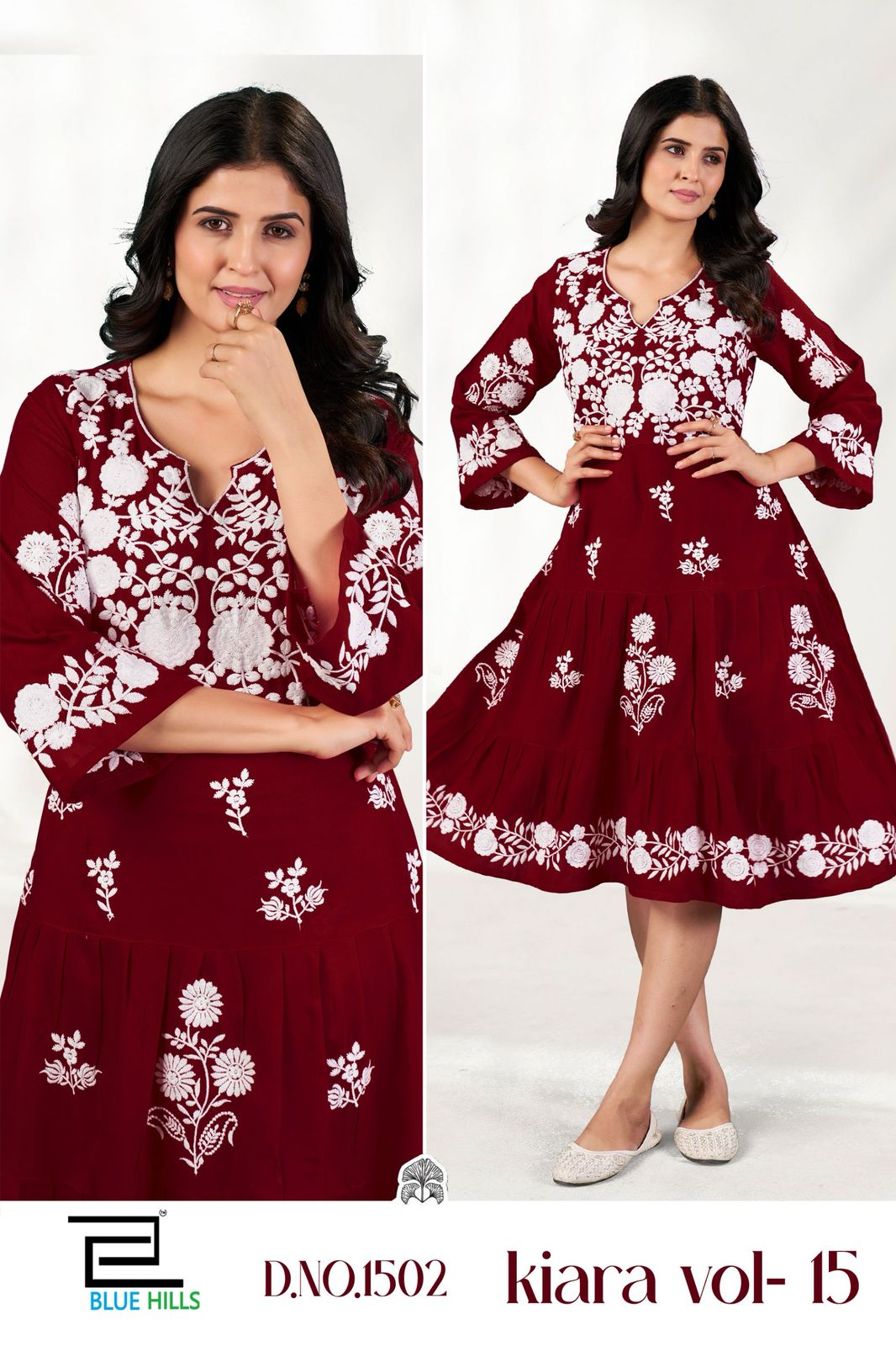 Kiara Vol 15 Blue Hills Rayon 14Kg Midi Dress Wholesaler Gujarat