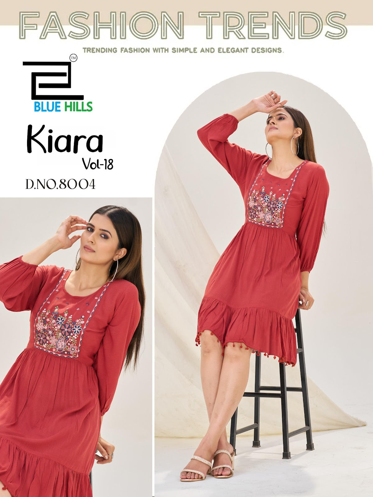 Kiara Vol 18 Blue Hills One Piece Dress Supplier Ahmedabad