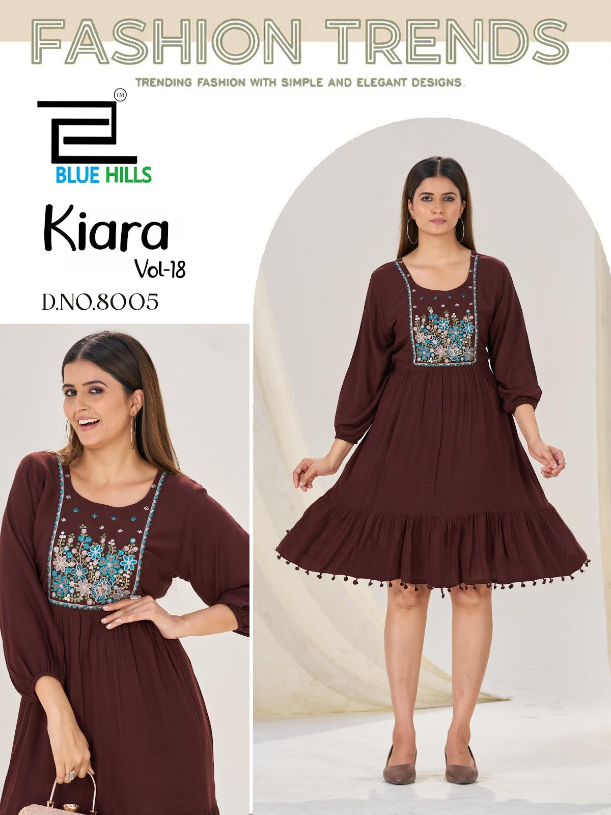 Kiara Vol 18 Blue Hills One Piece Dress Supplier Ahmedabad