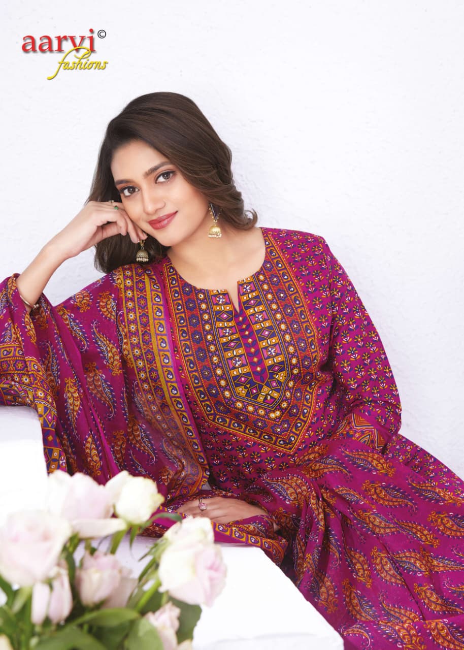 Kiara Vol 1 Aarvi Fashions Readymade Cotton Pant Suits Supplier India