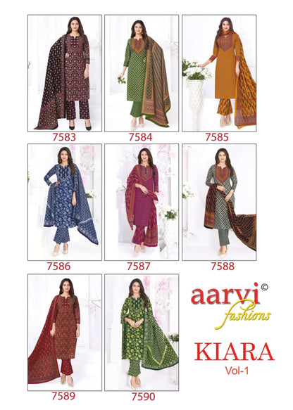 Kiara Vol 1 Aarvi Fashions Readymade Cotton Pant Suits Supplier India