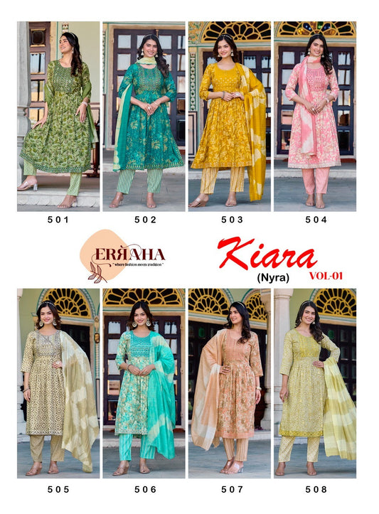 Kiara Vol 1 Erraha Heavy Rayon Readymade Pant Style Suits Manufacturer