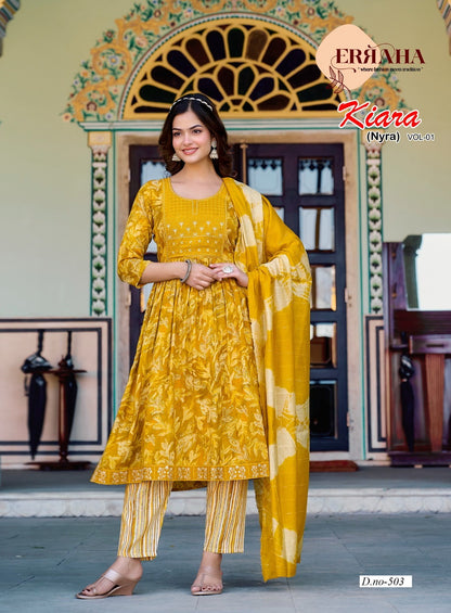 Kiara Vol 1 Erraha Heavy Rayon Readymade Pant Style Suits Manufacturer