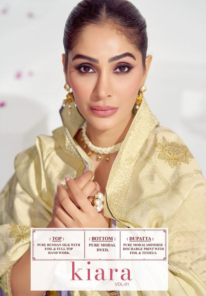 Kiara Vol 1 Suryajyoti Russian Silk Pant Style Suits Manufacturer India