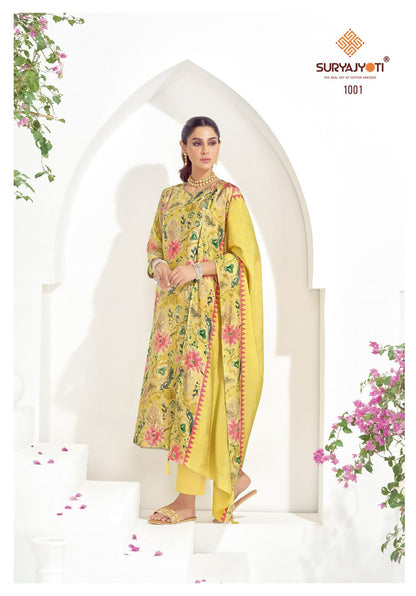 Kiara Vol 1 Suryajyoti Russian Silk Pant Style Suits Manufacturer India