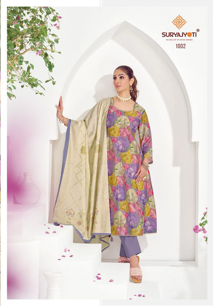 Kiara Vol 1 Suryajyoti Russian Silk Pant Style Suits Manufacturer India