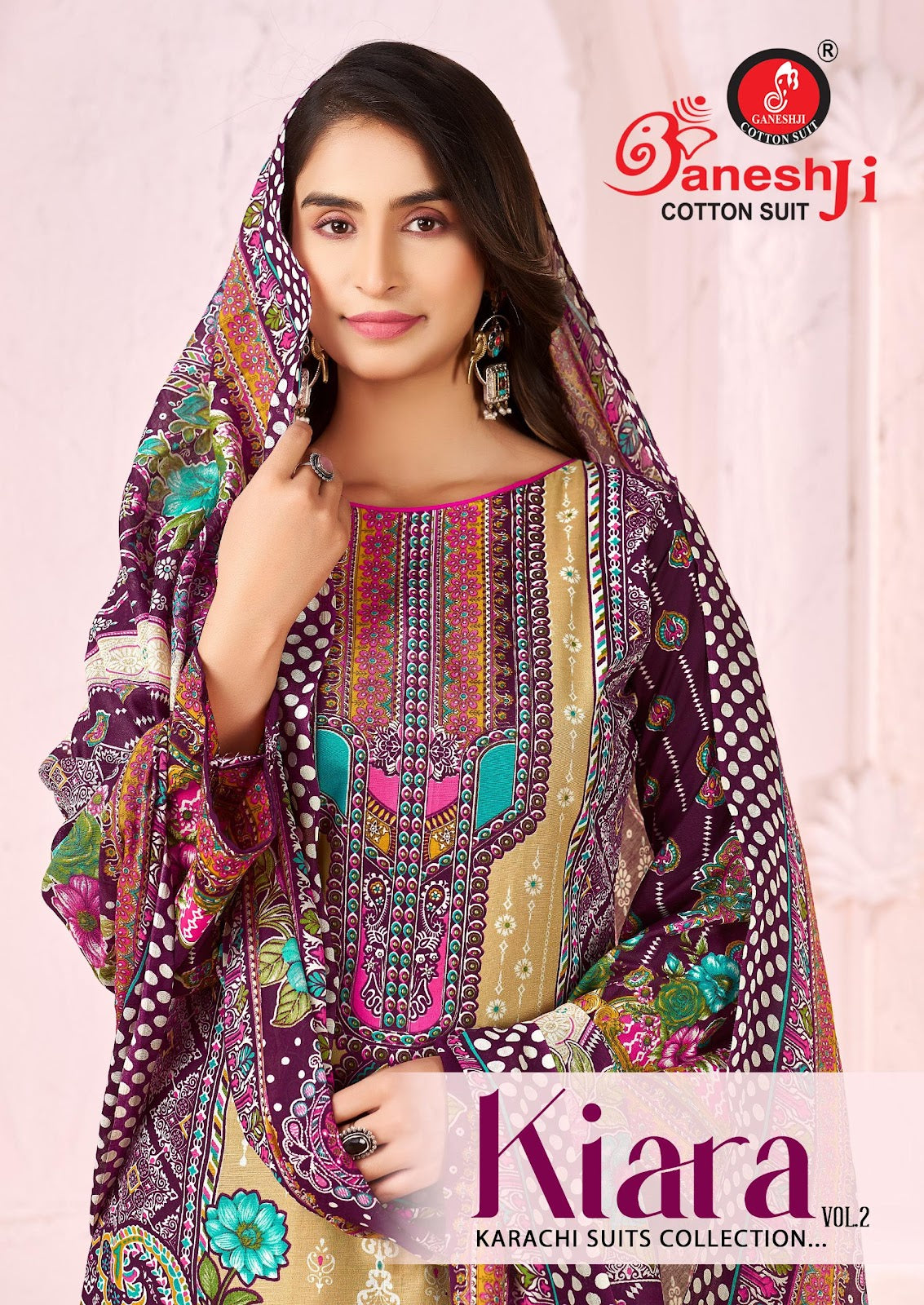 Kiara Vol 2 Ganeshji Mix Cotton Karachi Salwar Suits Exporter Ahmedabad