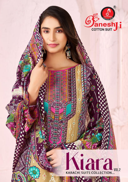 Kiara Vol 2 Ganeshji Mix Cotton Karachi Salwar Suits Exporter Ahmedabad