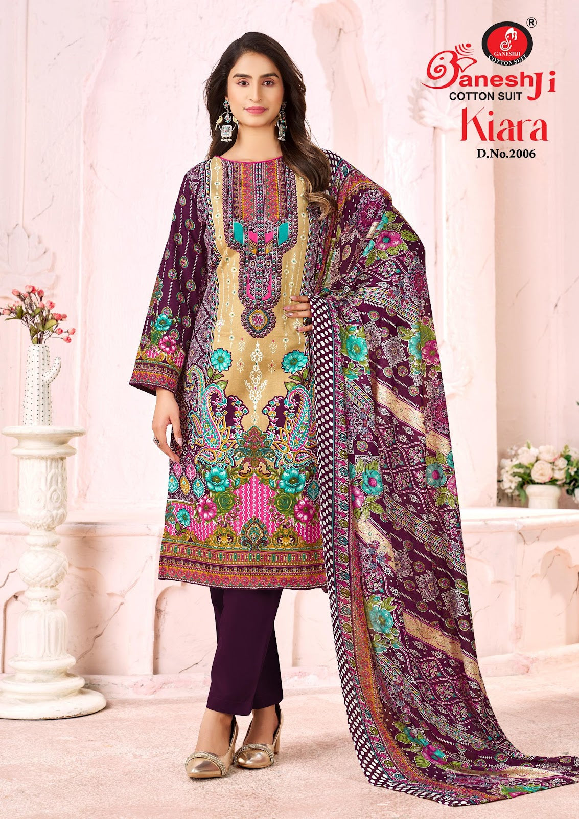 Kiara Vol 2 Ganeshji Mix Cotton Karachi Salwar Suits Exporter Ahmedabad