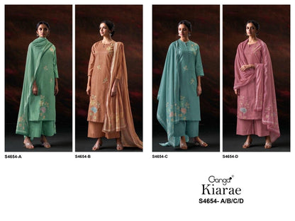 Kiarae 4654 Ganga Cotton Pant Style Suits Exporter Gujarat