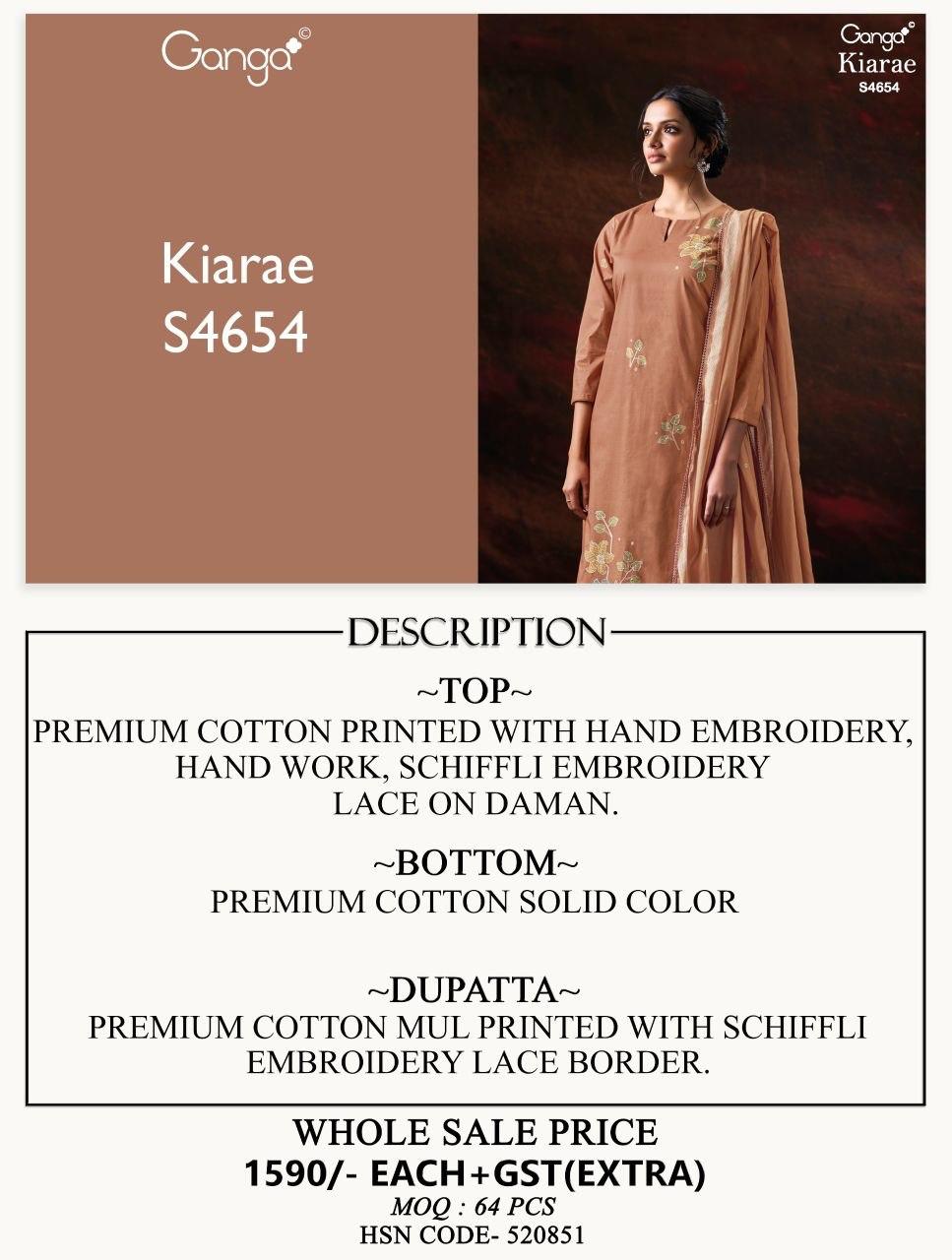 Kiarae 4654 Ganga Cotton Pant Style Suits Exporter Gujarat