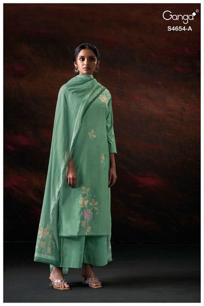 Kiarae 4654 Ganga Cotton Pant Style Suits Exporter Gujarat