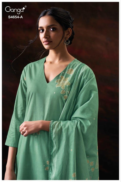 Kiarae 4654 Ganga Cotton Pant Style Suits Exporter Gujarat