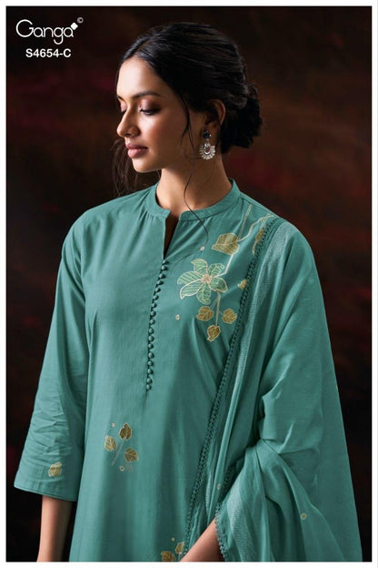 Kiarae 4654 Ganga Cotton Pant Style Suits Exporter Gujarat