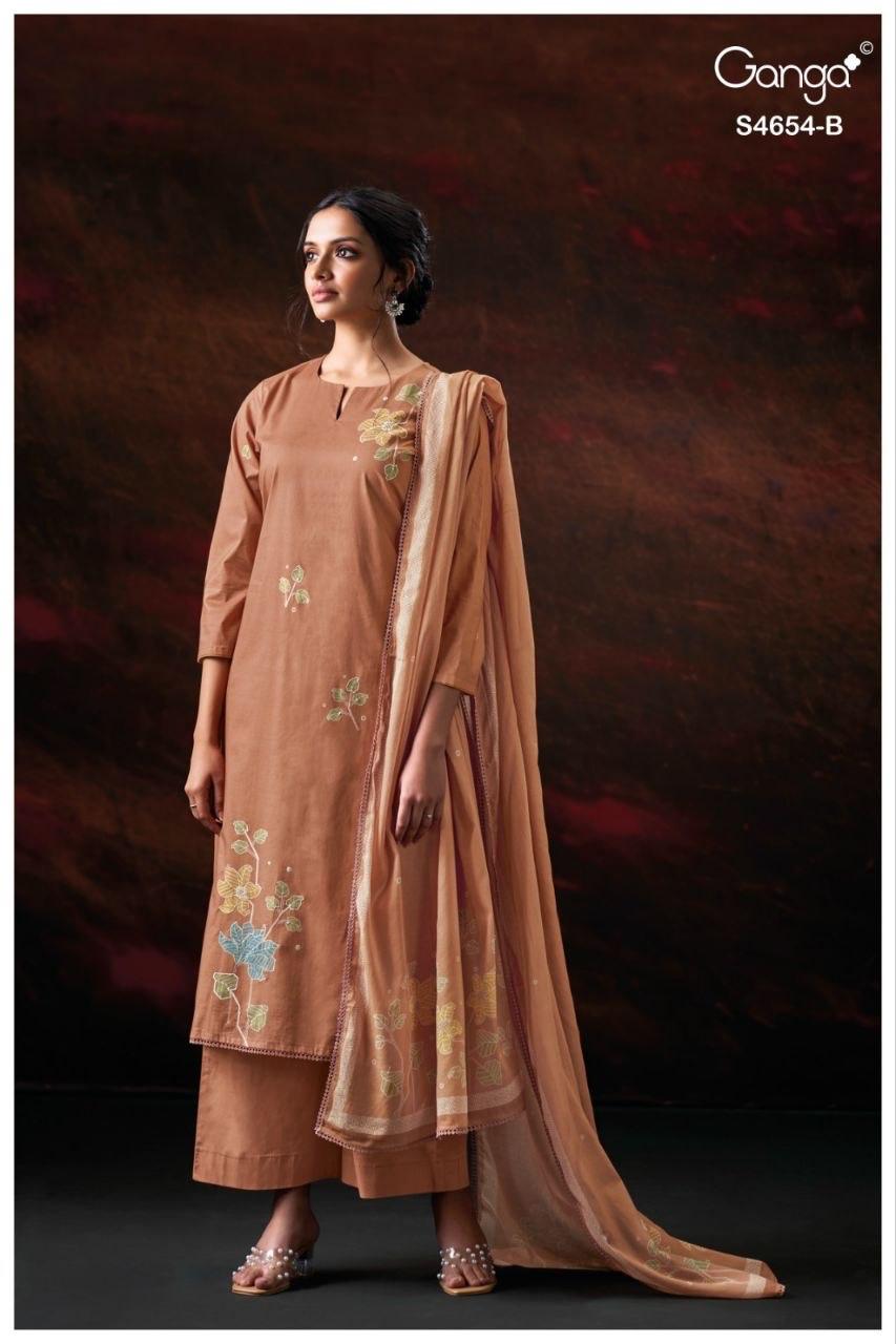 Kiarae 4654 Ganga Cotton Pant Style Suits Exporter Gujarat