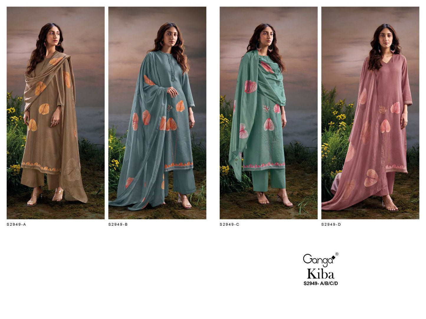 Kiba S2949 Ganga Premium Plazzo Style Suits Manufacturer Ahmedabad