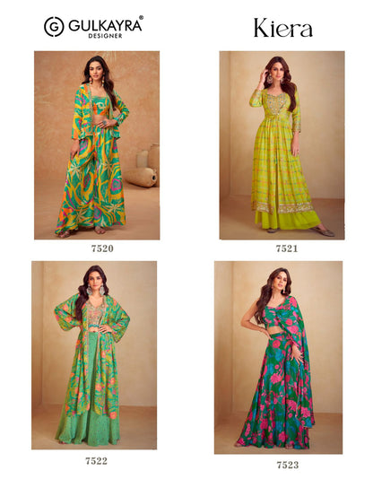 Kiera Gulkayra Designer Chinon Silk Indo Western Pair Supplier Ahmedabad