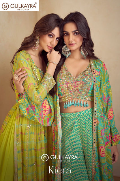 Kiera Gulkayra Designer Chinon Silk Indo Western Pair Supplier Ahmedabad