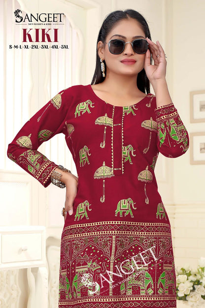 Kiki Sangeet Rayon Short Kurtis Wholesaler Gujarat