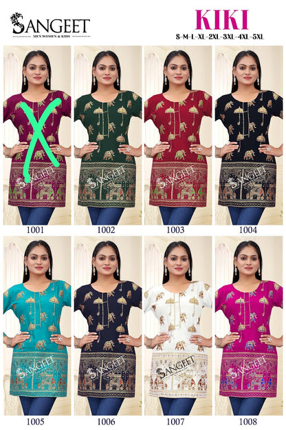 Kiki Sangeet Rayon Short Kurtis Wholesaler Gujarat