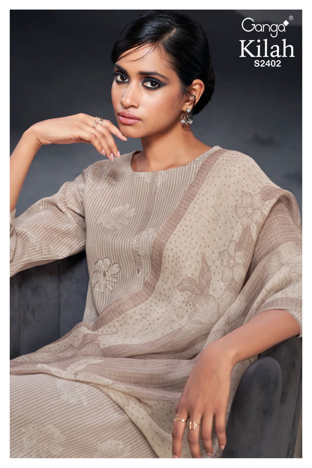 Kilah 2402 Ganga Cotton Linen Plazzo Style Suits Wholesale