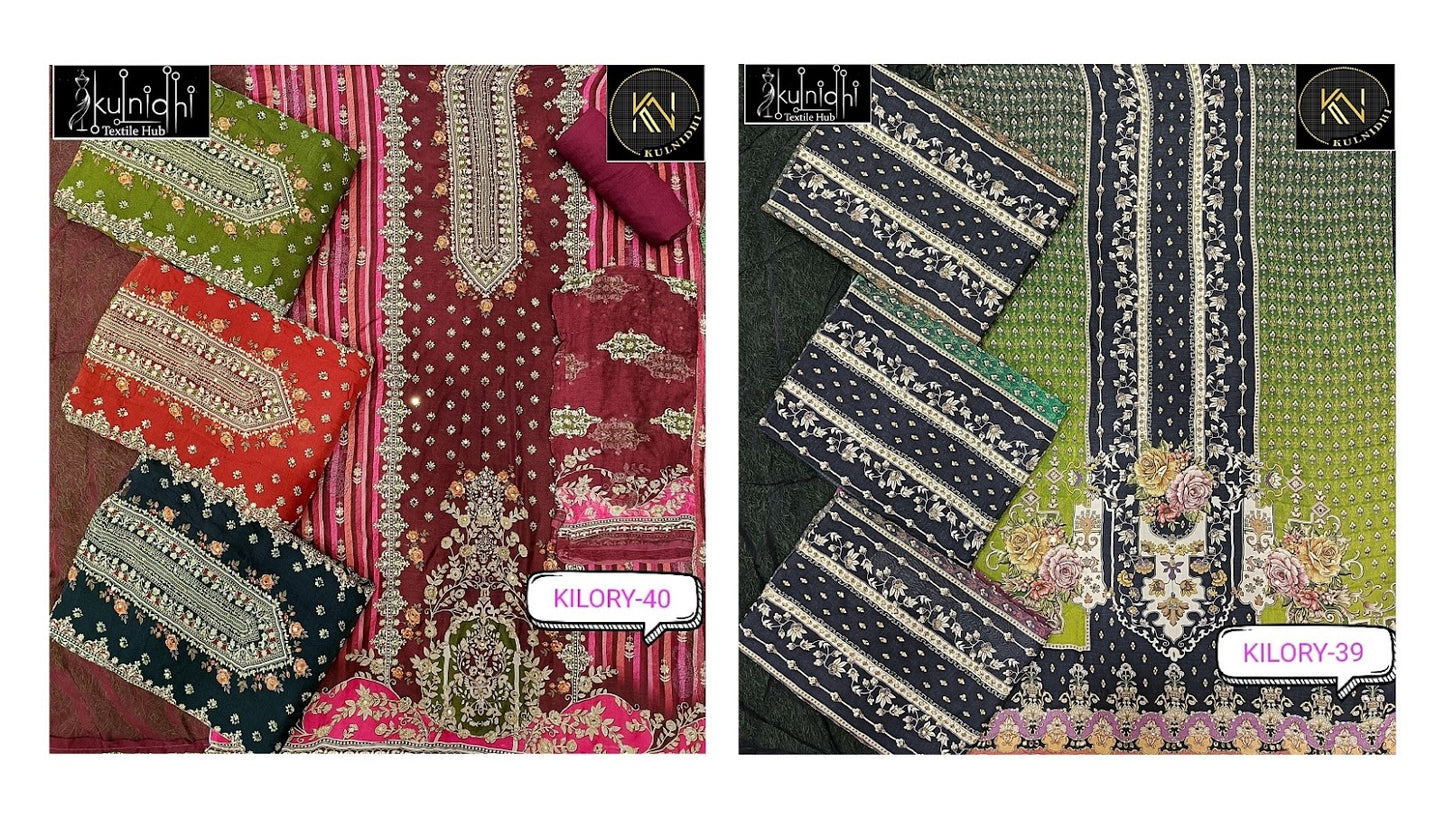 Kilory 39-40 Kulnidhi Organza Salwar Suits Exporter Ahmedabad
