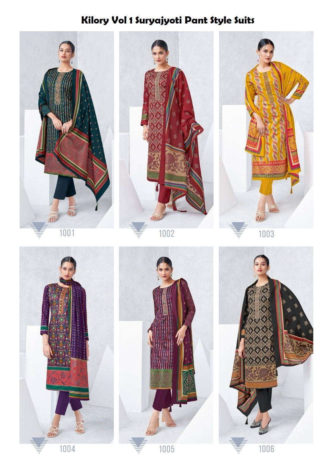 Kilory Vol 1 Suryajyoti Jam Satin Pant Style Suits Manufacturer Gujarat